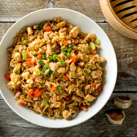 Veggie fried Sona Masuri Brown Rice