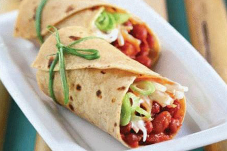 Chatpata Rajma Wrap