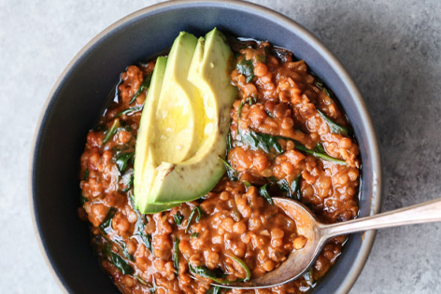 Red Lentil and Spinach Masala