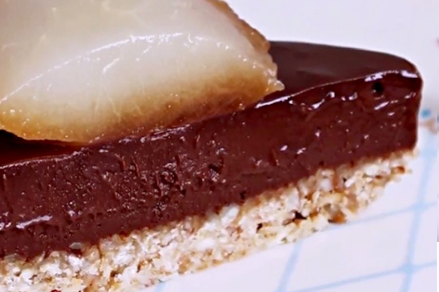 Chocolate & Poached Pear Torte