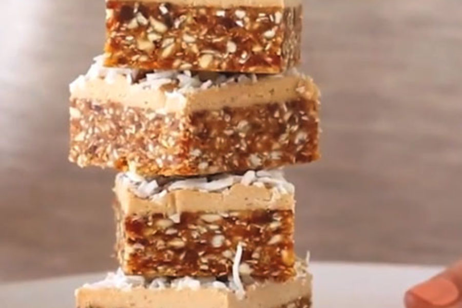 Lemon, Coconut & Apricot Fudge Slice